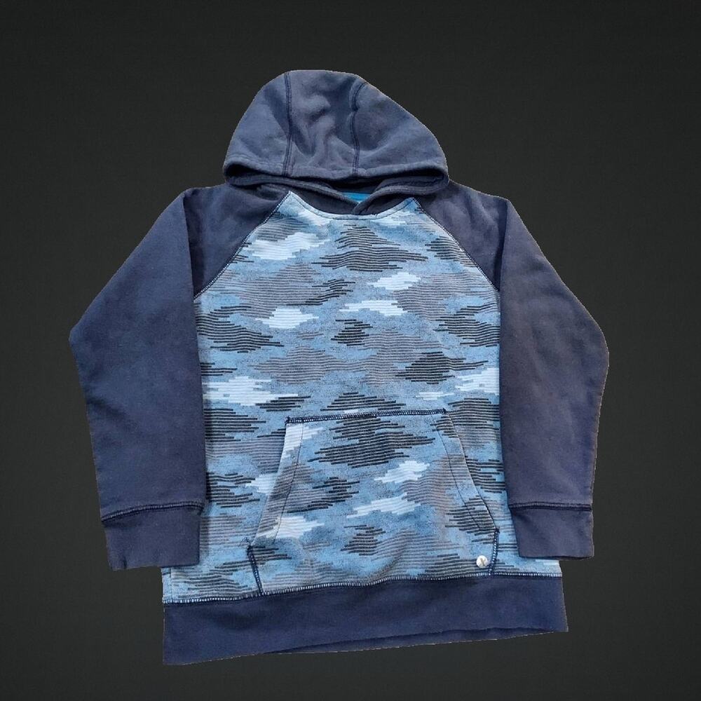 Boys Size 10/12 Blue Digital Camo Xersion Hoodie Pull Over Sweatshirt